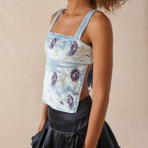 Kimchi Blue Jana Velvet Embroidered Top